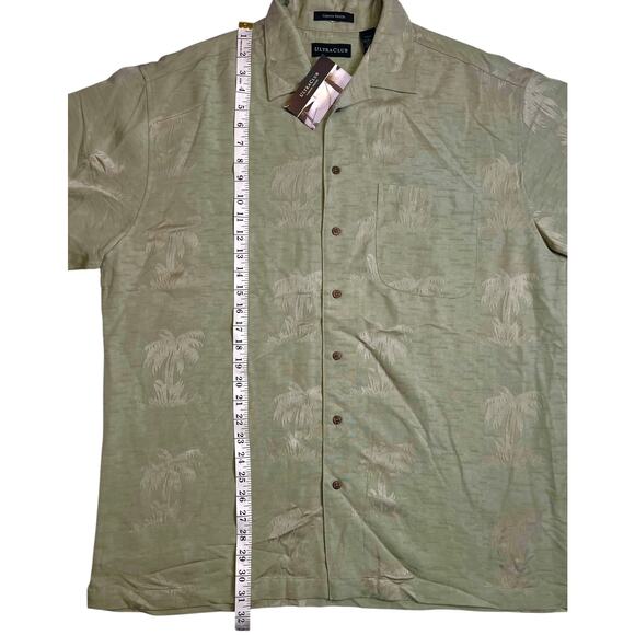New UltraClub Cabana Breeze Men’s Large Olive Green Palm Tree Hawaiian Shirt - Picture 11 of 15